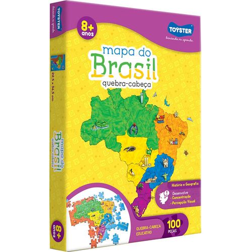 Quebra-Cabeca 100 Pecas - Historia e Geografia - Mapa Do Brasil TOYSTER