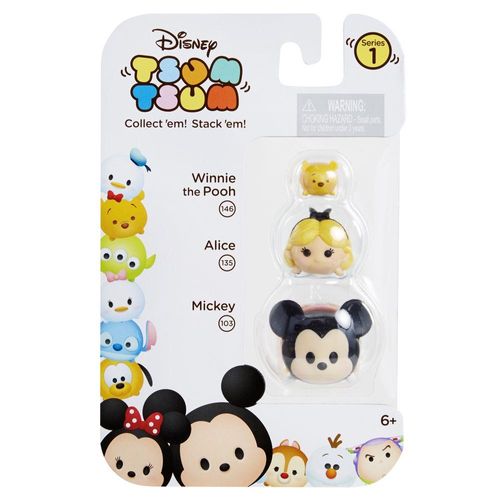 Mini Figuras Tsum Tsum Com 3 Figuras - Mickey, Alice e Pooh ESTRELA