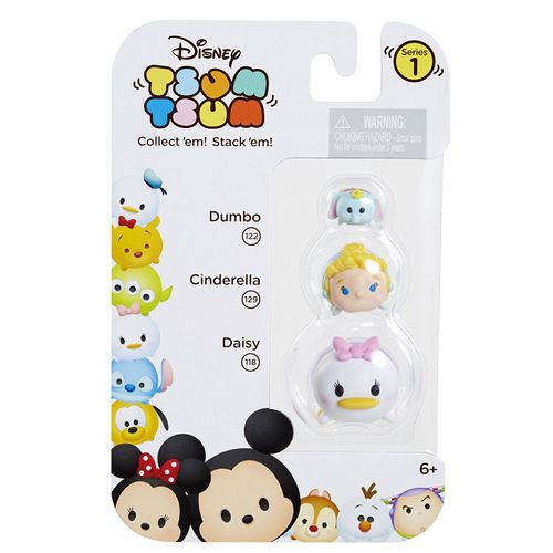 Mini Figuras Tsum Tsum Com 3 Figuras - Daisy, Cinderella e Dumbo ESTRELA