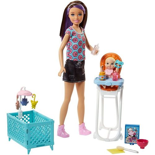 Boneca Barbie - Skipper Babysister - Cadeira de Alimentacao e Berco