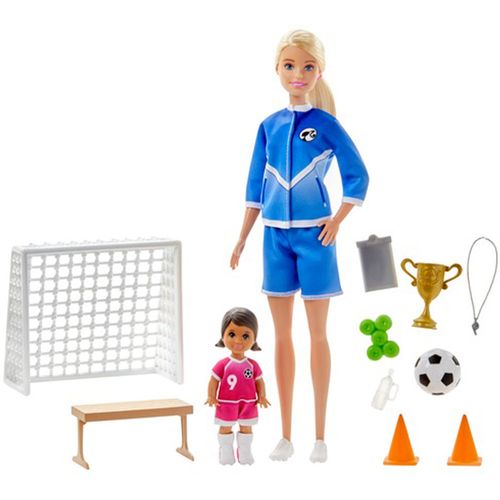 Playset e Boneca Barbie - Treinadora de Futebol - Barbie Tecnica - Loira - Mattel MATTEL