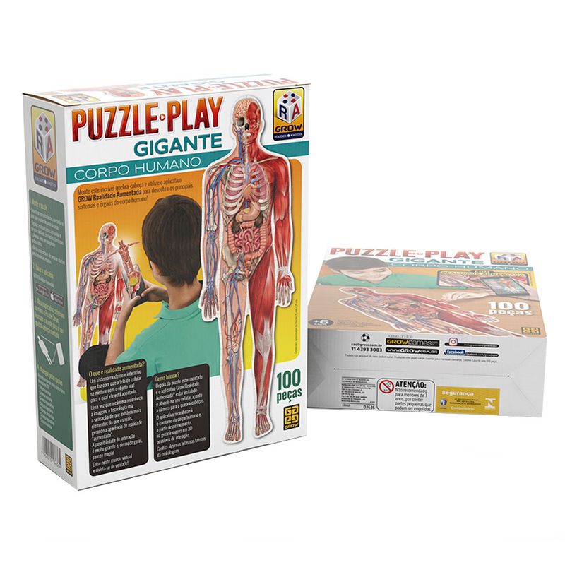 Jogo Quebra Cabeça Puzzle Corpo Humano Peças - Grow - Toyshow Tudo