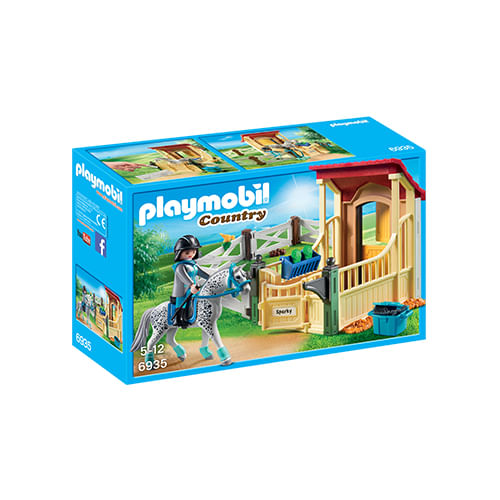 Playmobil - Cavalo Apaloosa Com Estabulo
