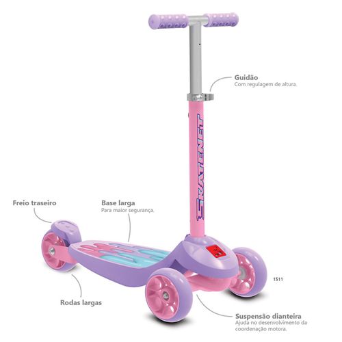 Patinete Skatenet Plus Slime - Bandeirante BANDEIRANTE