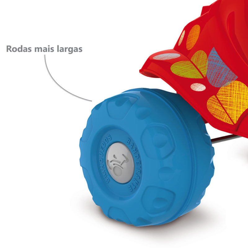 Triciclo Infantil Bandeirante Smart Plus - Vermelho+Verde