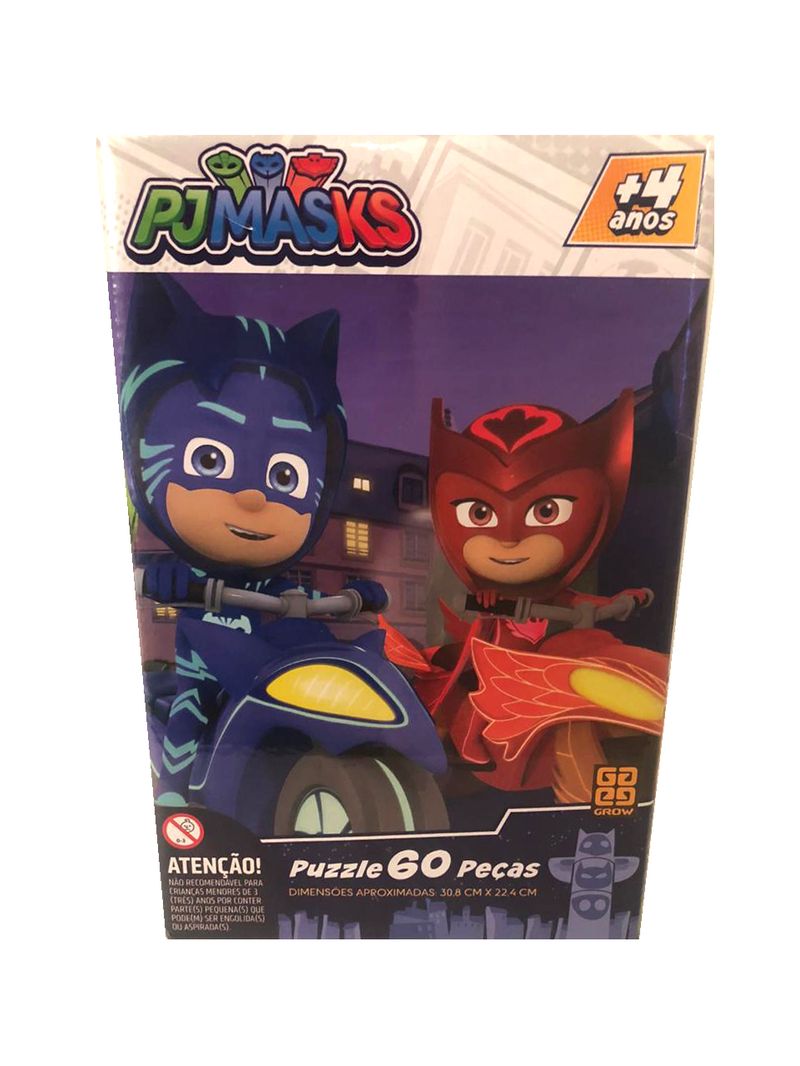 Quebra-Cabeça - 60 Peças - PJ Masks - Corujita e Menino Gato - Grow -  PBKIDS Mobile