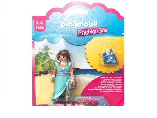 Mini Figuras Playmobil Fashion Girls - Vestido Azul / Saia Azul  - 1673 SUNNY BRINQUEDOS