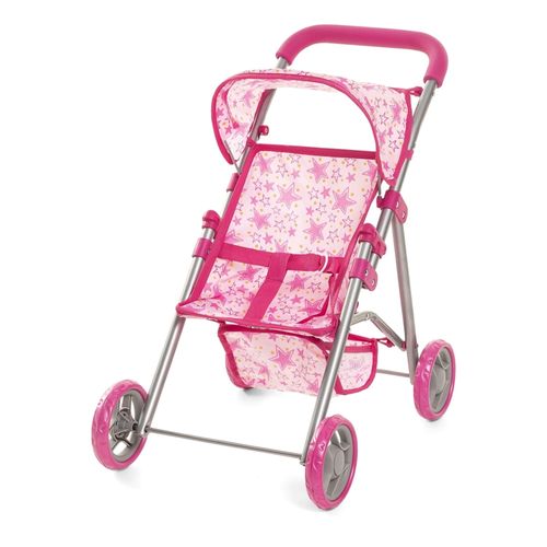 Carrinho de Boneca Guarda Sol - Rosa Estrelado CALESITA