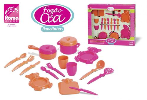 Fogao e Cia Panelinhas - Roma Brinquedos - Laranja ROMA JENSEN
