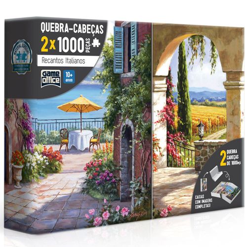 Conjunto - Quebra Cabecas - Recantos Italianos - Vinha Italiana e Toscana - 1000 Pcs TOYSTER