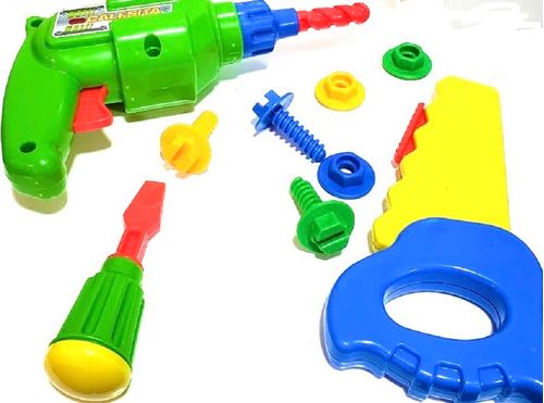 Kit De Ferramentas - Meus Reparos - Furadeira e Serrote - Colorido TA TE TI INDUSTRIA E