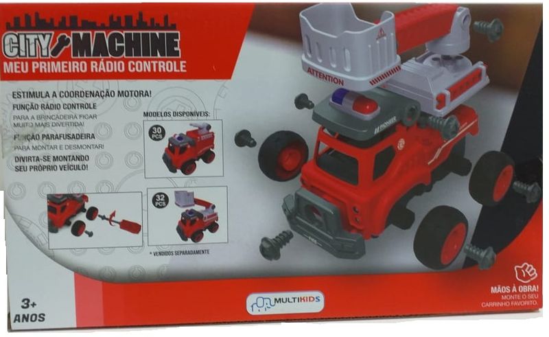 Caminhão Bombeiro 4 em 1 City Machine Vermelho – Multikids