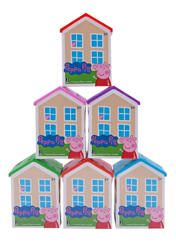 Casa Da Peppa Pig, 6 Figuras, Desenho E Pintura, Luppa