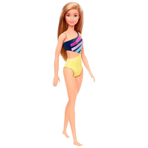 Boneca Barbie - Diversao na Praia - Barbie Maio Amarelo Com Listras MATTEL