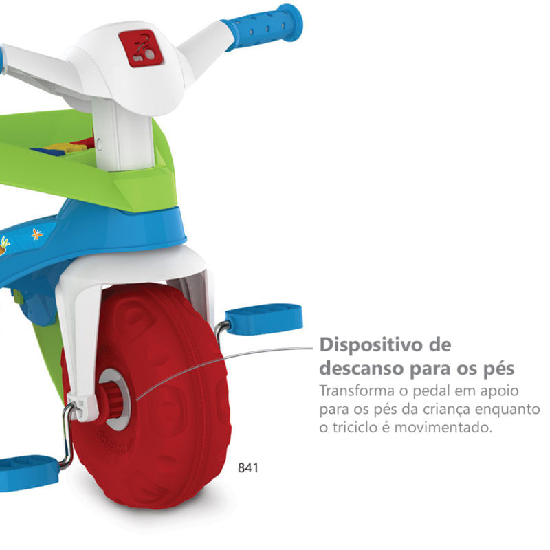Motoca Triciclo Pedal e Passeio Adventure Azul (841) Brinquedos Bandeirante  - Lojas Ideal