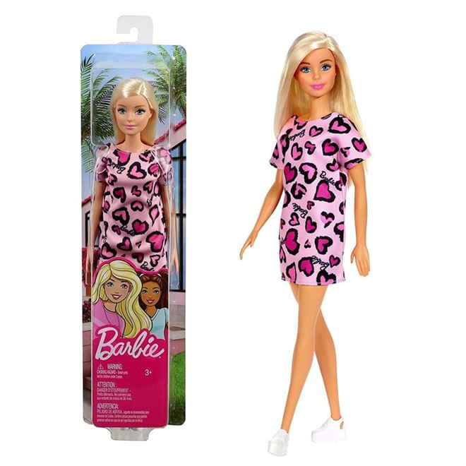 Barbie Roupas Vestido Rosa com Corações e Acessórios - Bumerang Brinquedos
