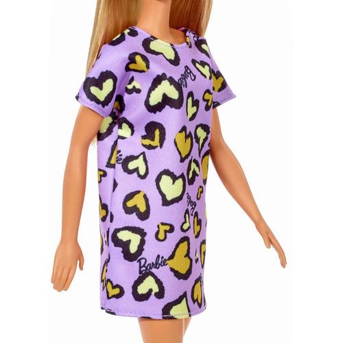 Boneca Barbie Fashion And Beauty - Vestido Lilas Com Coracoes Amarelos MATTEL