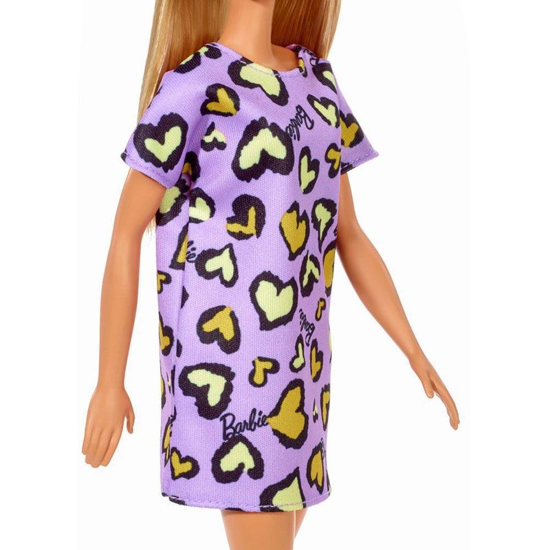 Boneca barbie fashion and beauty vestido preto com estampa rosa mattel