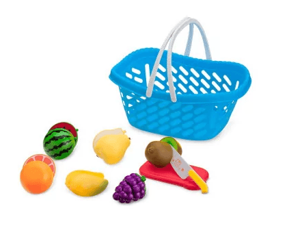 Cestinha de Frutas - Creative Fun - Frutinha Com Velcro - Cesta Azul MULTIKIDS
