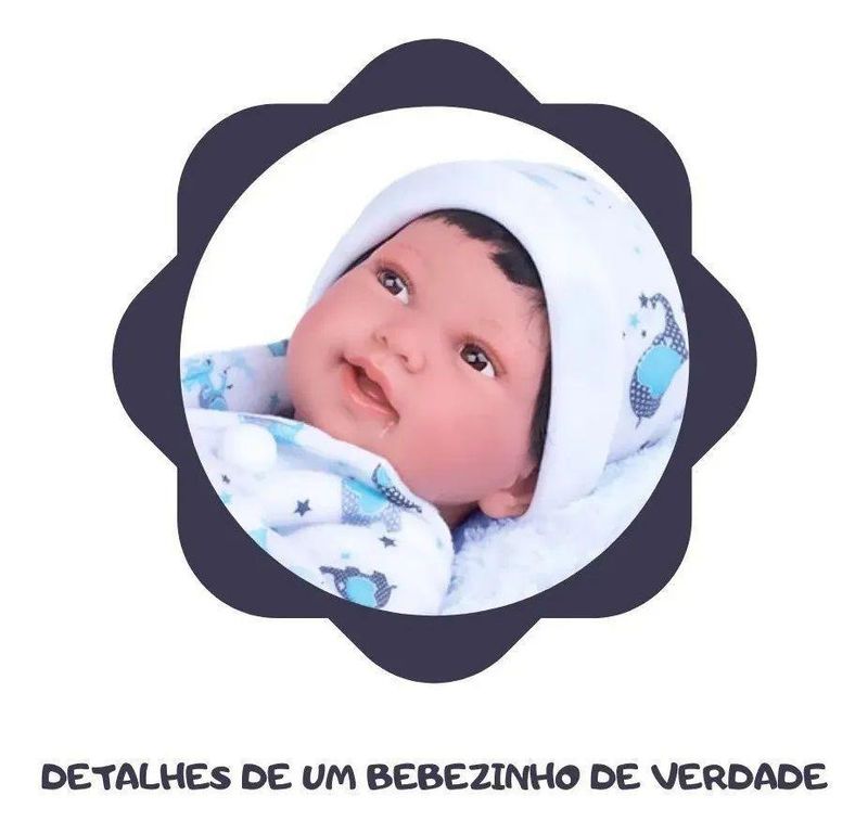 Boneco de Vinil - Reborn Anny Doll Baby - Menino - Cotiplás