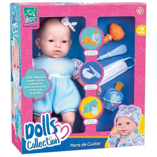 Boneca Dolls Collection hora de cuidar SUPER TOYS