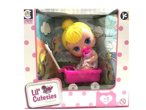 Boneca Lil Cutesies - Carrinho Rosa COTIPLAS