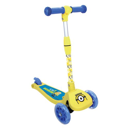 Patinete com Led Minions  - 3 Rodas Infantil e Dobravel FROES COMERCIO INTER