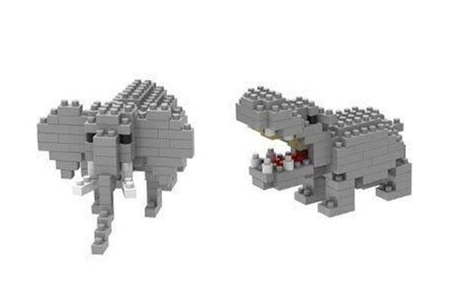 Nano Blocos 2 em 1 - Animais - Elefante MULTIKIDS