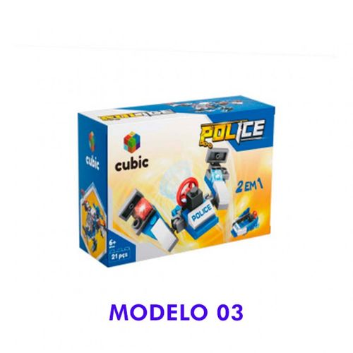 Cubic Serie Police 12 em 1 - Modelo 03 - 21 Pecas MULTIKIDS