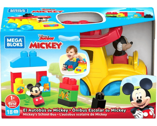Mega Bloks - Blocos de Montar - Onibus Escolar Mickey com 18 Pecas MATTEL