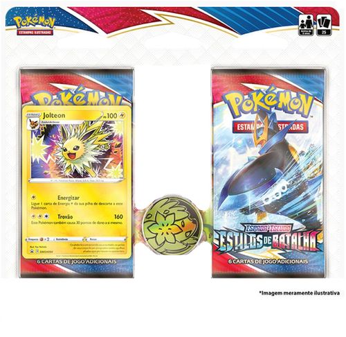Blister Quadruplo Espada e Escudo Estilo de Batalha Embalagem Jolteon e Empoleon COPAG DA AMAZONIA
