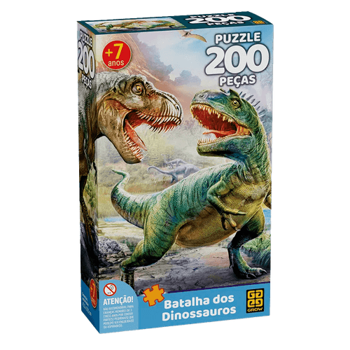 Puzzle 200 pecas Batalha dos Dinossauros GROW