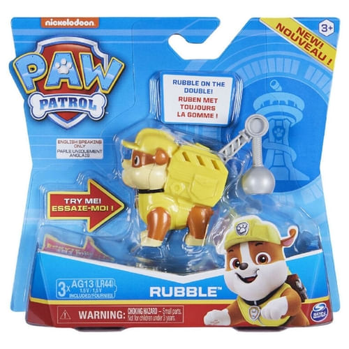 Boneco Patrulha Canina Pack de Acao - Rubble - 1469 SUNNY BRINQUEDOS