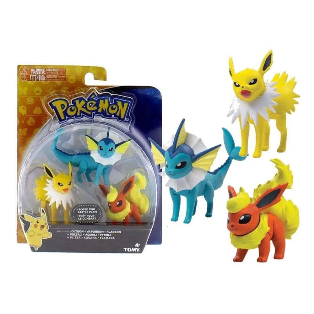 Compre Pokemon - 4 Figuras - Eevee, Jolteon, Vaporeon e Flareon aqui na  Sunny Brinquedos.