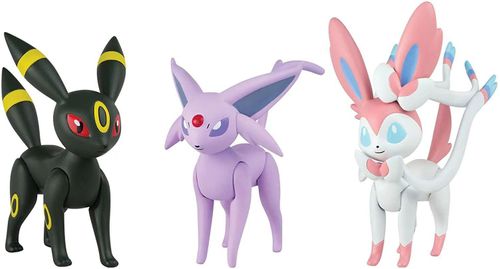 Pokemon - Figuras de Acao Pack Umbreon,Sylveon e Espeon SUNNY BRINQUEDOS