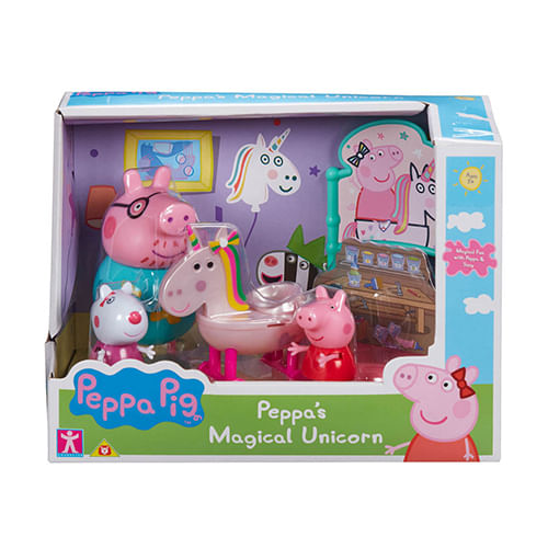 Peppa pig - Playset Temas - Peppa e Suzy no Universo do Unicornio Magico SUNNY BRINQUEDOS