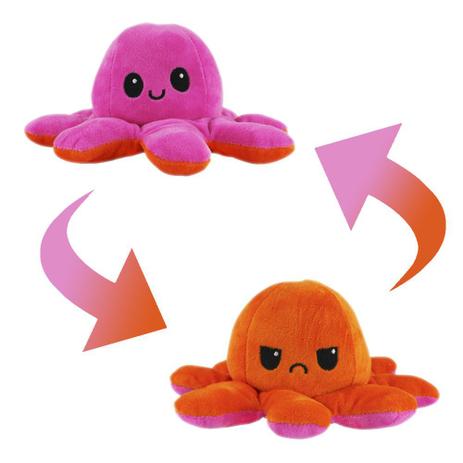 Pelucia - Polvo Reversivel 2 em 1 Pequeno - Laranja e Rosa BBR