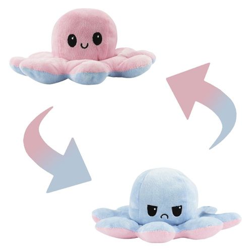 Pelucia - Polvo Reversivel 2 em 1 Pequeno - Rosa e Azul BBR