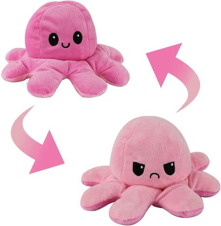 Pelucia Polvo Reversivel Grande - Rosa e Rosa Claro BBR