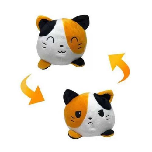 Pelucia Bichinho Gato Branco e Laranja Reversivel 2 em 1 - R3103 BBR