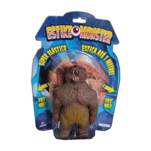 Estike Monster Boneco Super Elastico - Estica ate 1m - Urso-Pardo MULTIKIDS