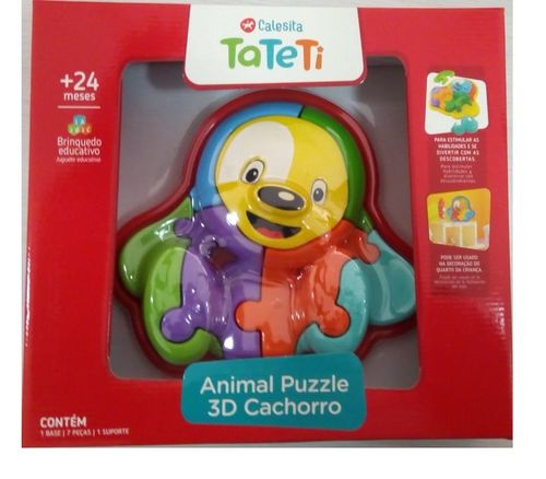 Animal Puzzle 3D Cachorro - Amarelo - TA TE TI INDUSTRIA E