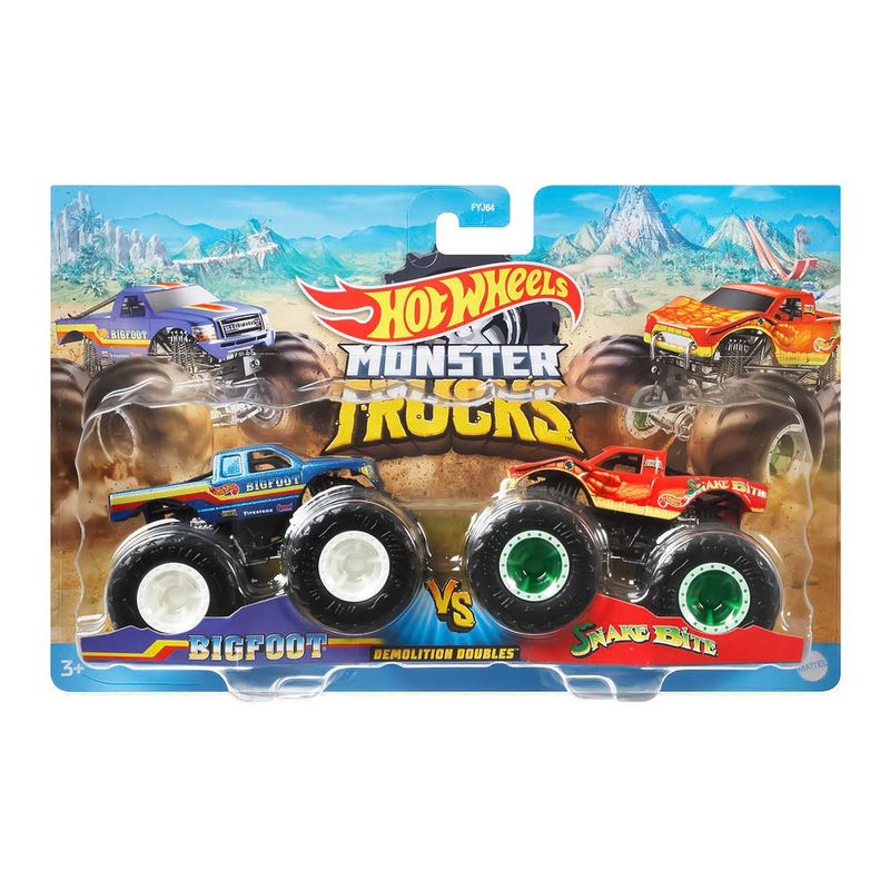 Conjunto com 2 Carrinhos Hot Wheels - Monster Trucks - Demolition