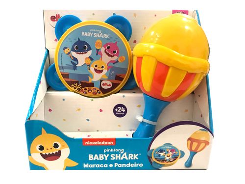 Instrumentos Musicais - Nickelodeon - Maraca e Pandeiro Baby Shark -Amarelo ELKA