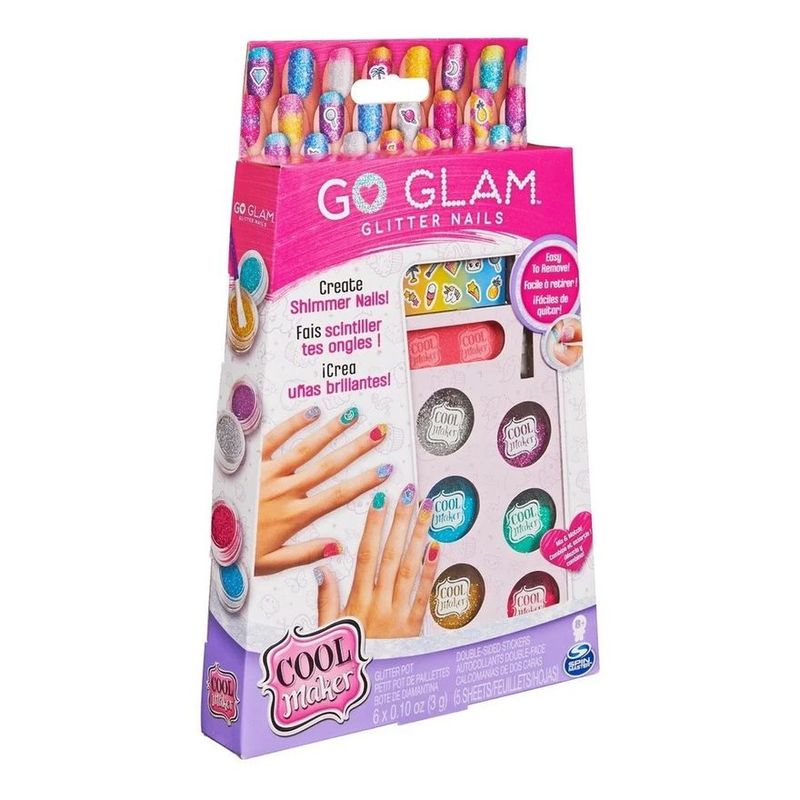 Go Glam - Glitter Nails - Kit de Decorar Pintar Unhas SUNNY BRINQUEDOS