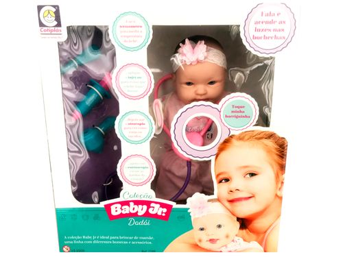 Boneca Baby Jr Cuida Bebe Dodoi - Rosa Estampada - 2188 COTIPLAS