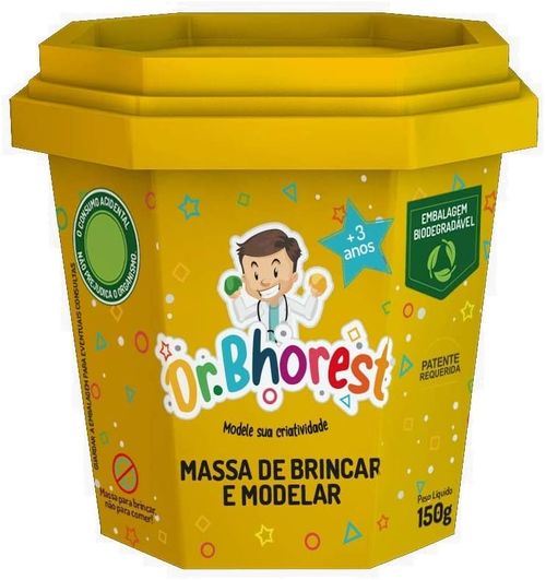 Massinha de Modelar Atoxica Perfumada Amarela Pote 150g DR BHOREST