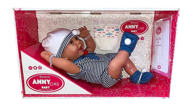 Boneca Reborn Anny Doll Baby Marinheiro - 2501 COTIPLAS