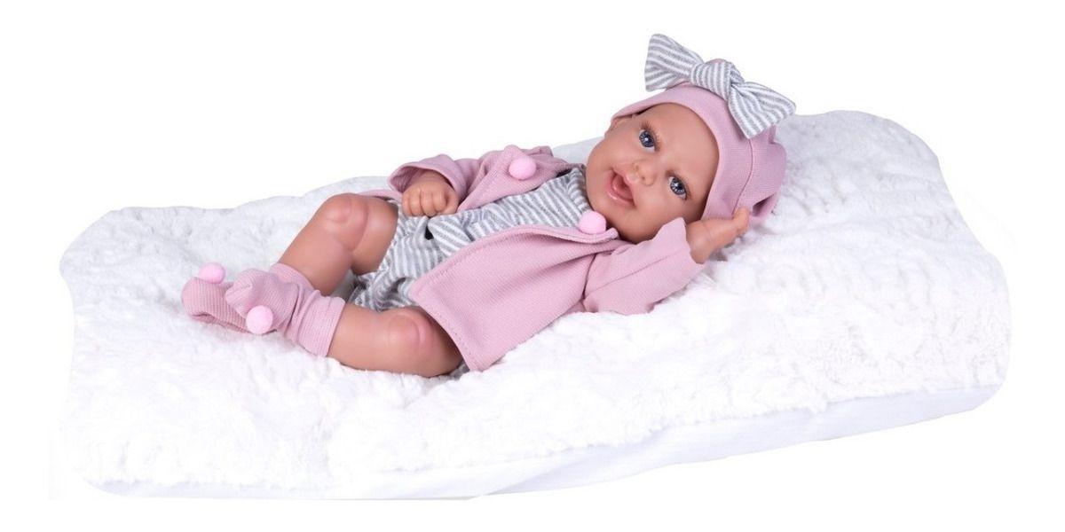 Boneca Com Tiarinha Dolls Collection Reborn Roupa Pink - SuperToys