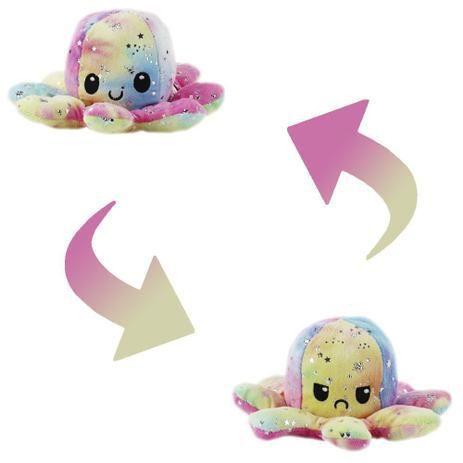 Pelucia Grande Polvo do Humor Reversivel Tie Dye - Arco-Iris - R3186 CANDIDE